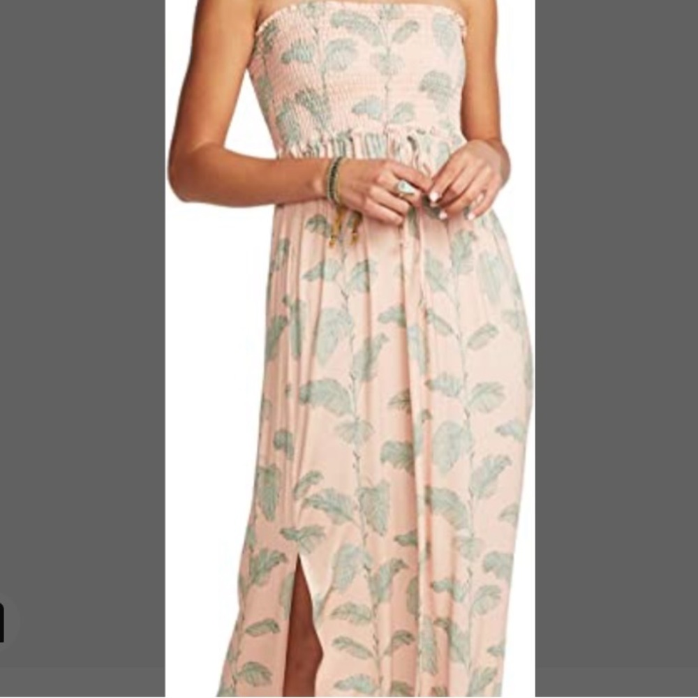 Chaser brand, light pink and greyish, maxi dress. Strapless brand new with tags